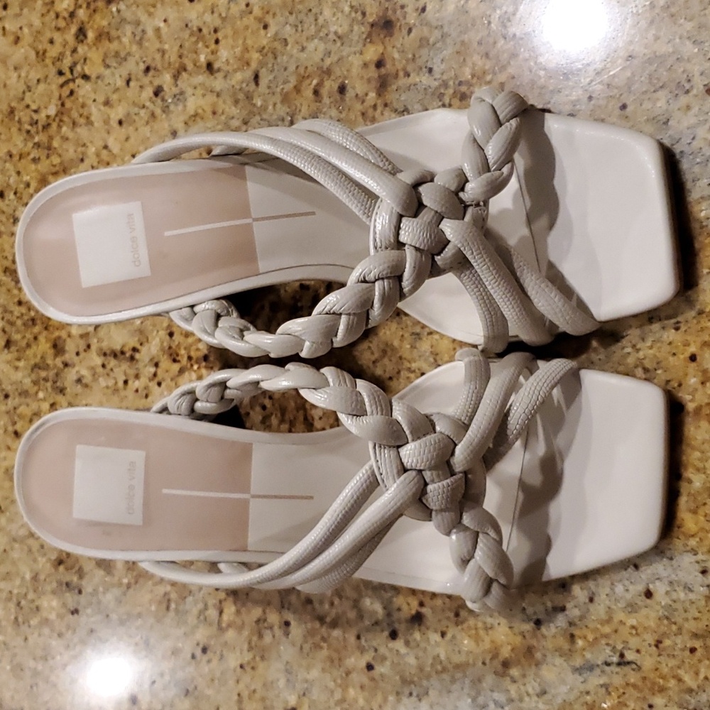 Dolce Vita Pipin Womens Leather Square Toe Mule Sandals